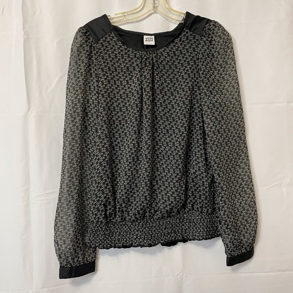 Vero Moda Patterned Blouse Black Women's Medium